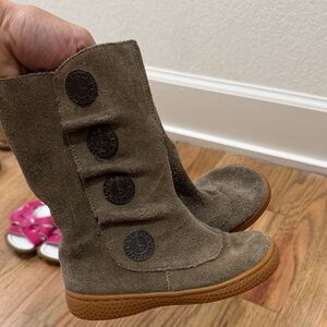Livie & Luca Brown Suede Boots with Button Details